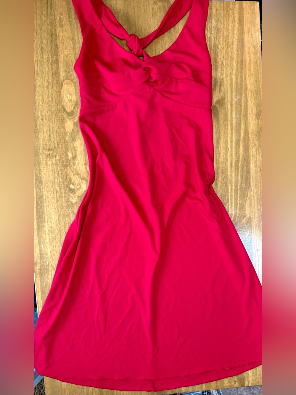 Bisou Bisou Sleeveless Twist-Back Red A-Line Dress Size 8